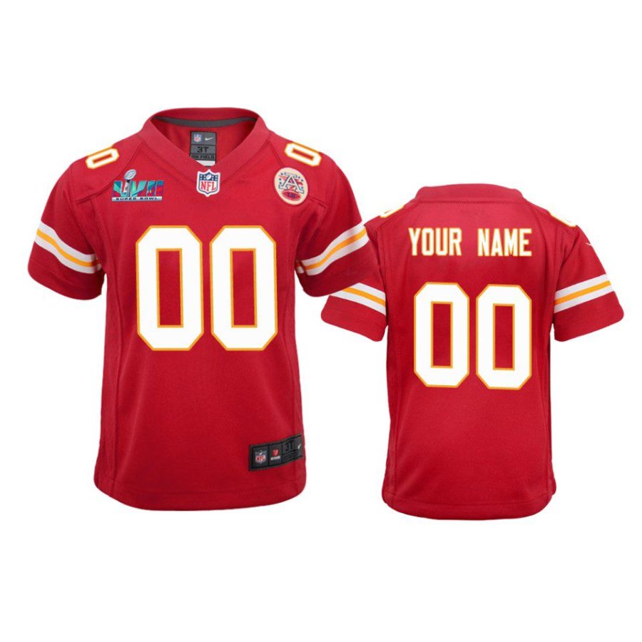 youth chiefs custom red game super bowl lvii jersey