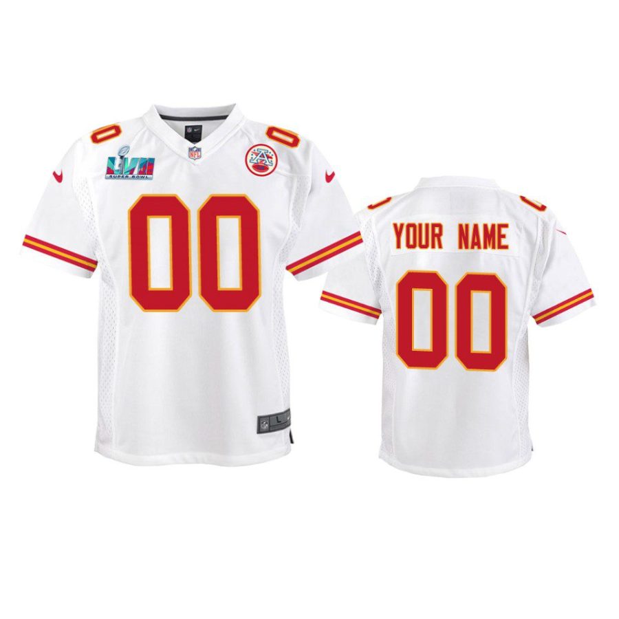 youth chiefs custom white game super bowl lvii jersey