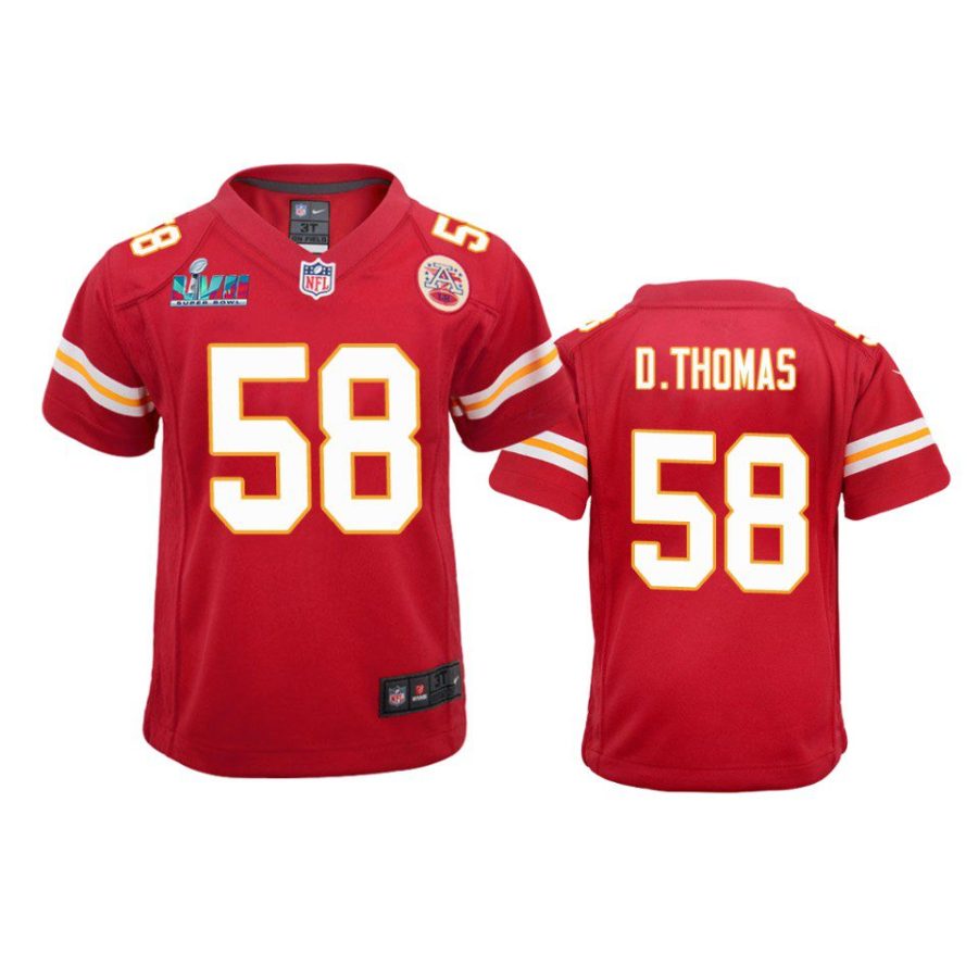 youth chiefs derrick thomas red game super bowl lvii jersey