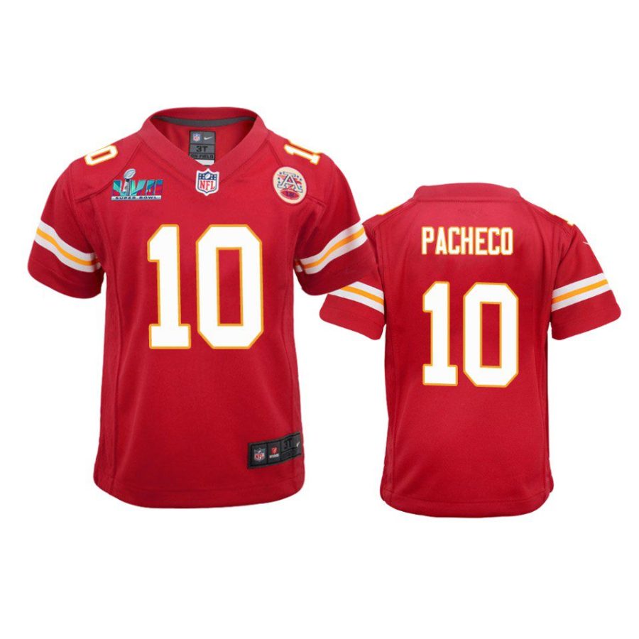 youth chiefs isaih pacheco red game super bowl lvii jersey