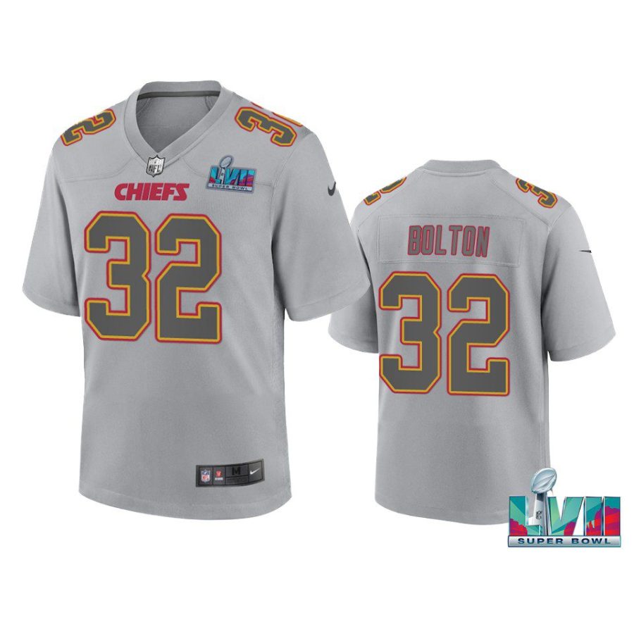 youth chiefs nick bolton gray atmosphere super bowl lvii jersey