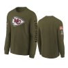 youth chiefs olive team logo long sleeve 2022 salute to service jersey