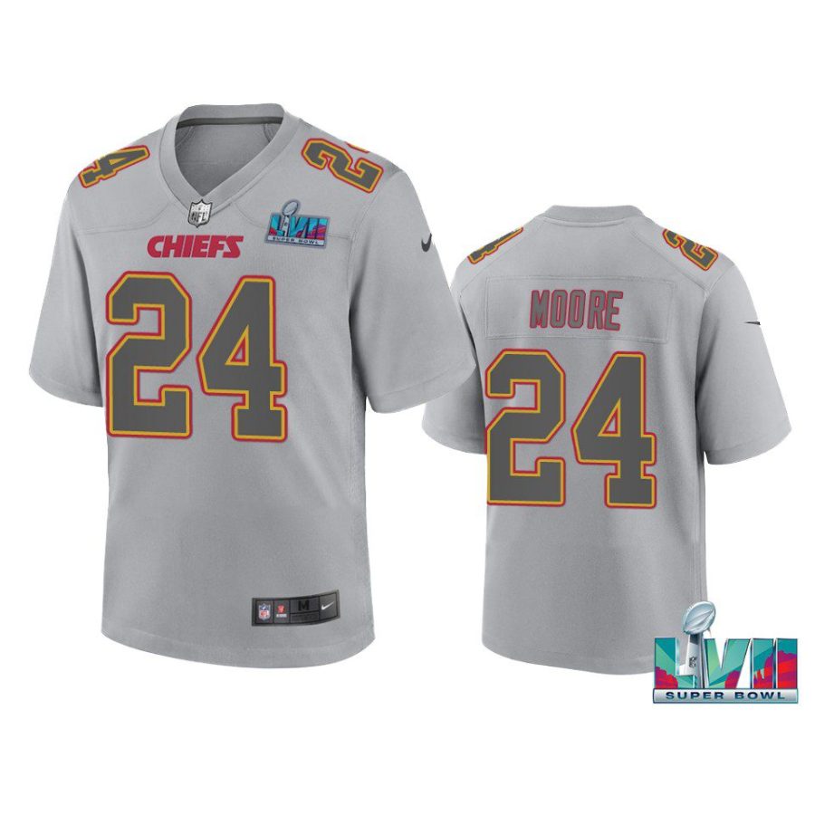 youth chiefs skyy moore gray atmosphere super bowl lvii jersey