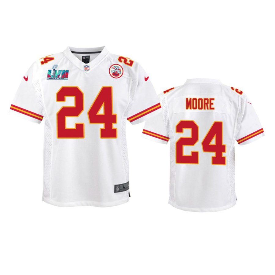youth chiefs skyy moore white game super bowl lvii jersey