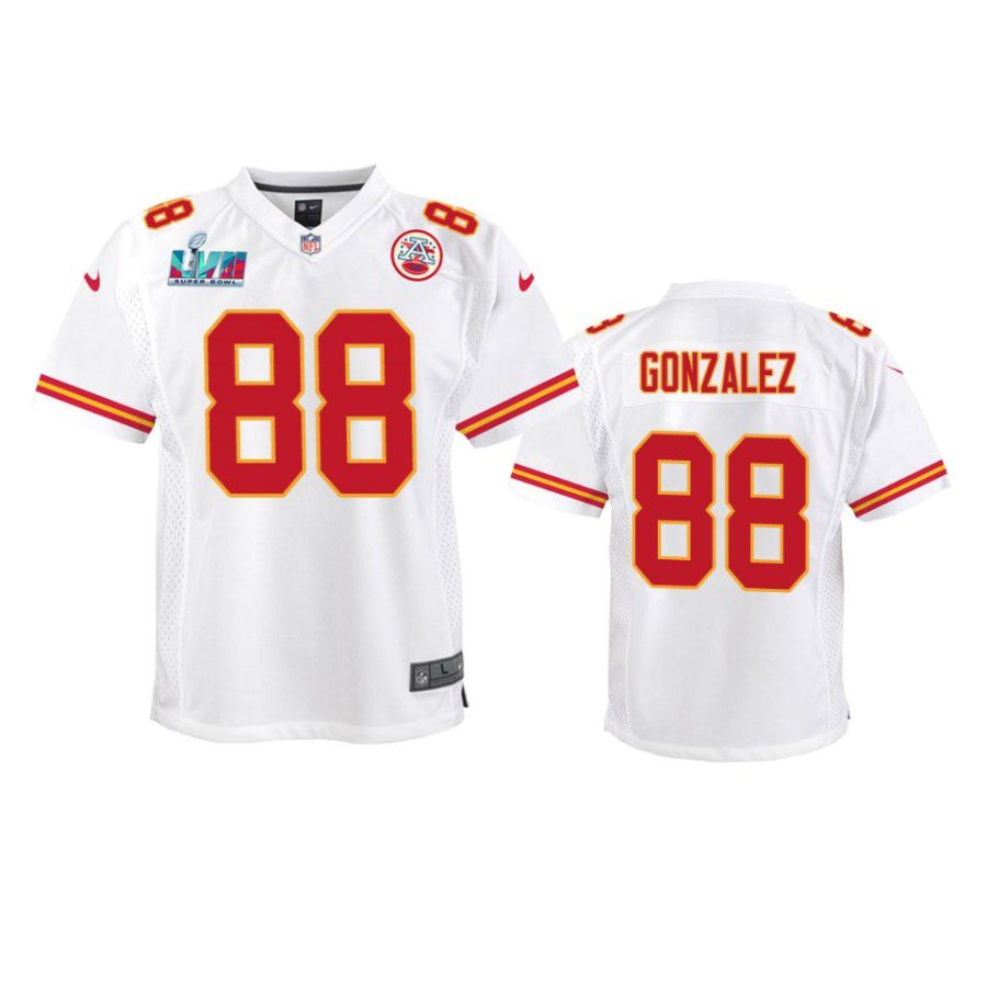 youth chiefs tony gonzalez white game super bowl lvii jersey