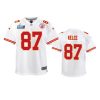 youth chiefs travis kelce white game super bowl lvii jersey