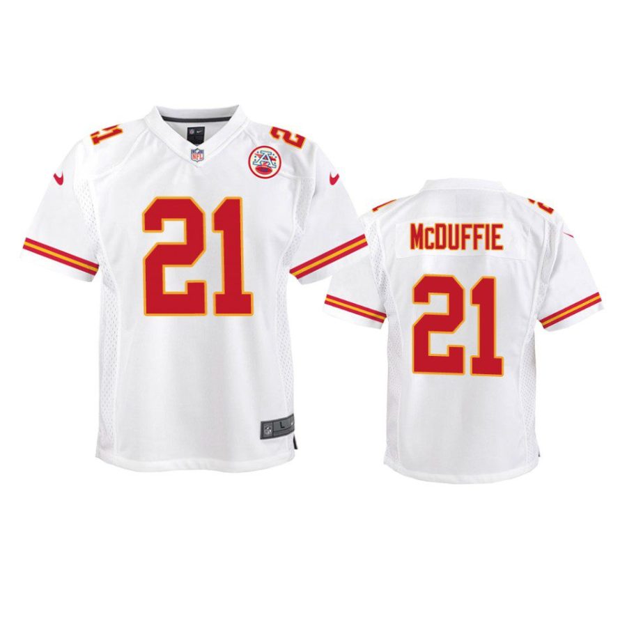 youth chiefs trent mcduffie game white jersey