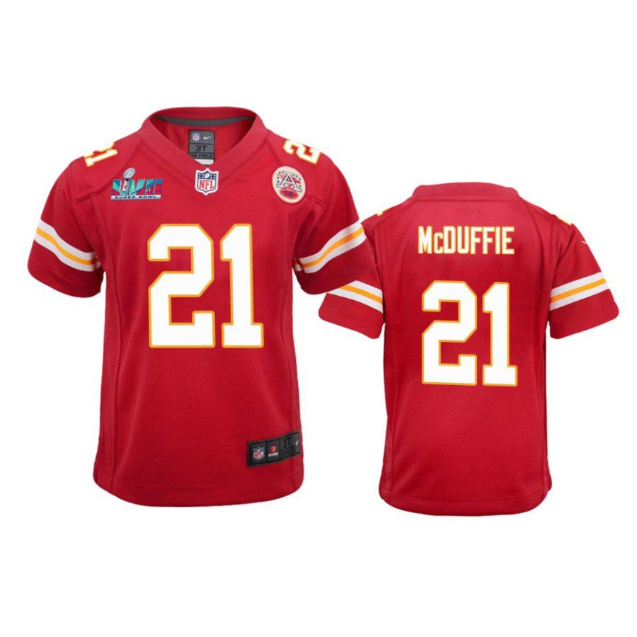 youth chiefs trent mcduffie red game super bowl lvii jersey