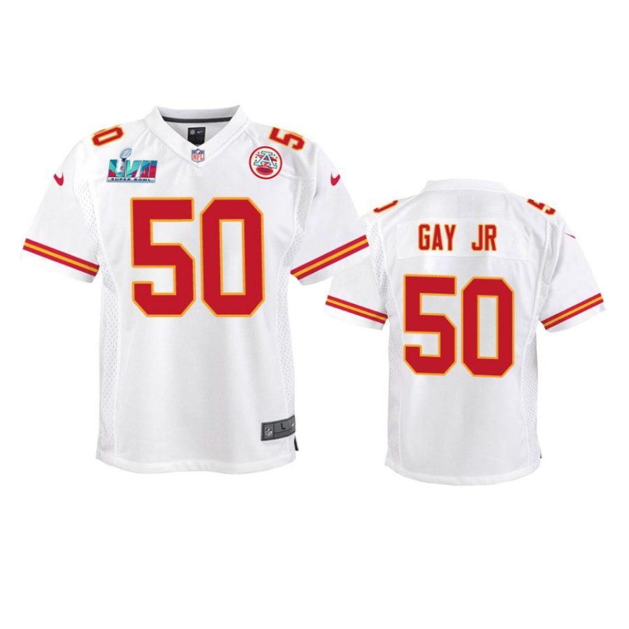 youth chiefs willie gay jr. white game super bowl lvii jersey