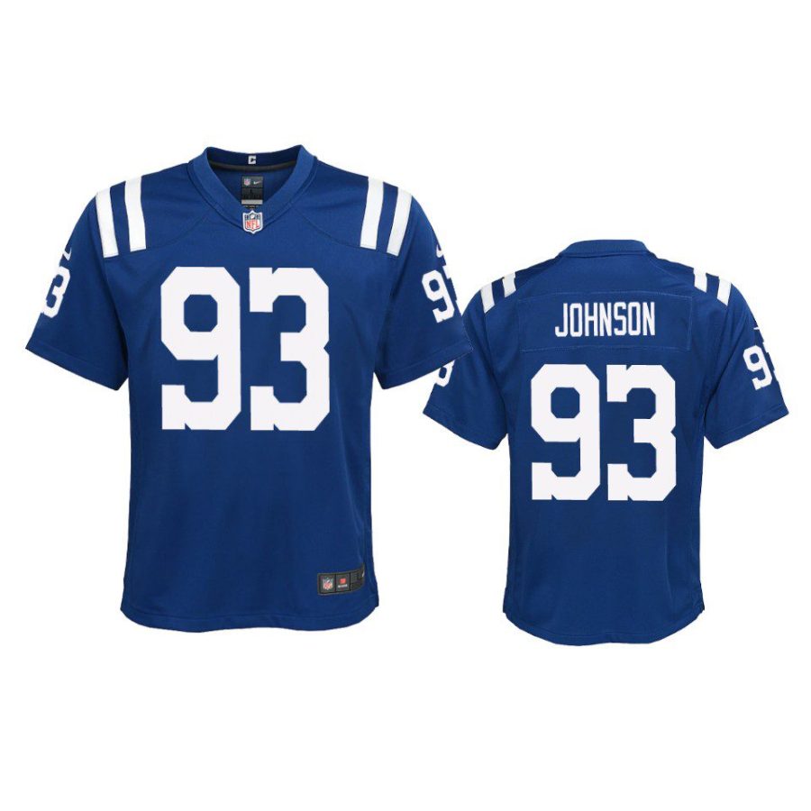 youth colts eric johnson game royal jersey
