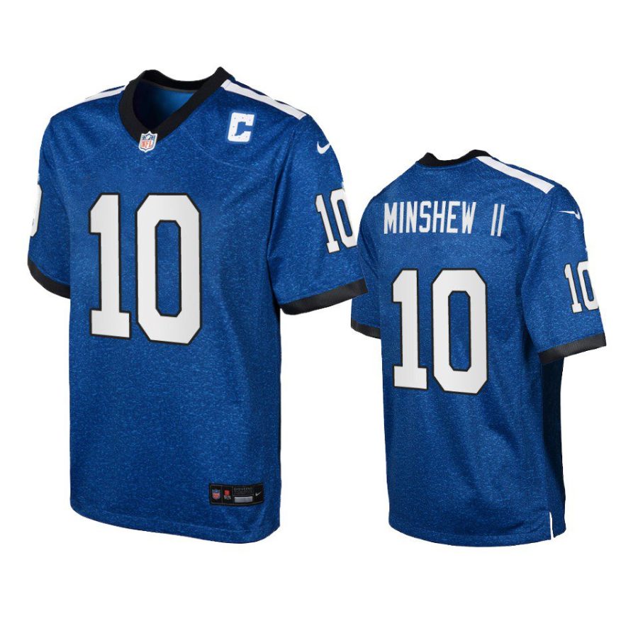 youth colts gardner minshew ii indiana nights game royal jersey