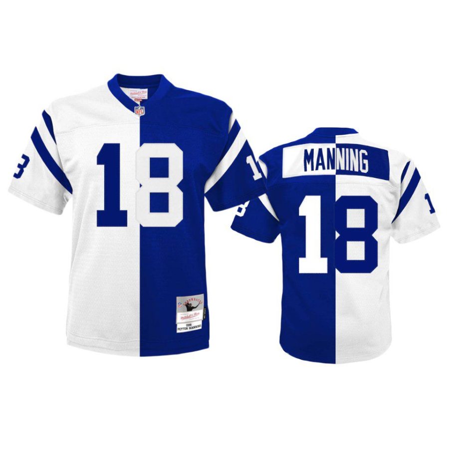 youth colts peyton manning white royal split legacy replica jersey