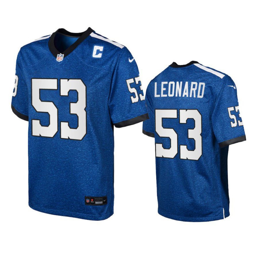 youth colts shaquille leonard indiana nights game royal jersey