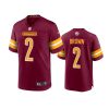 youth commanders dyami brown game burgundy gold jersey