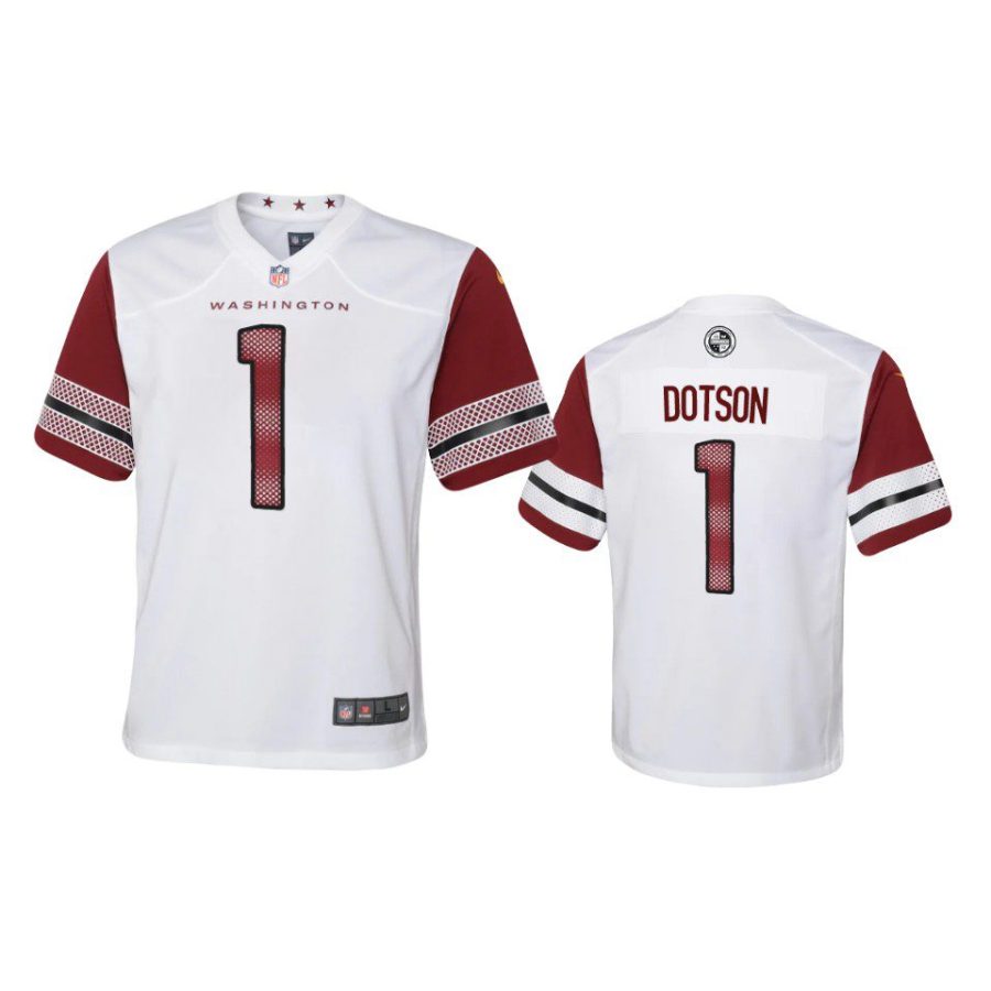 youth commanders jahan dotson game white jersey