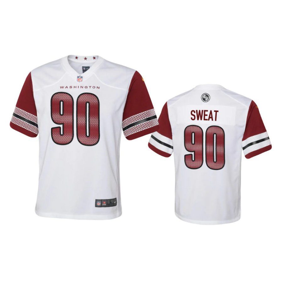 youth commanders montez sweat game white jersey