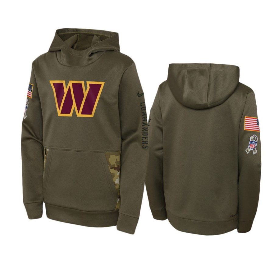 youth commanders olive 2022 salute to service hoodie