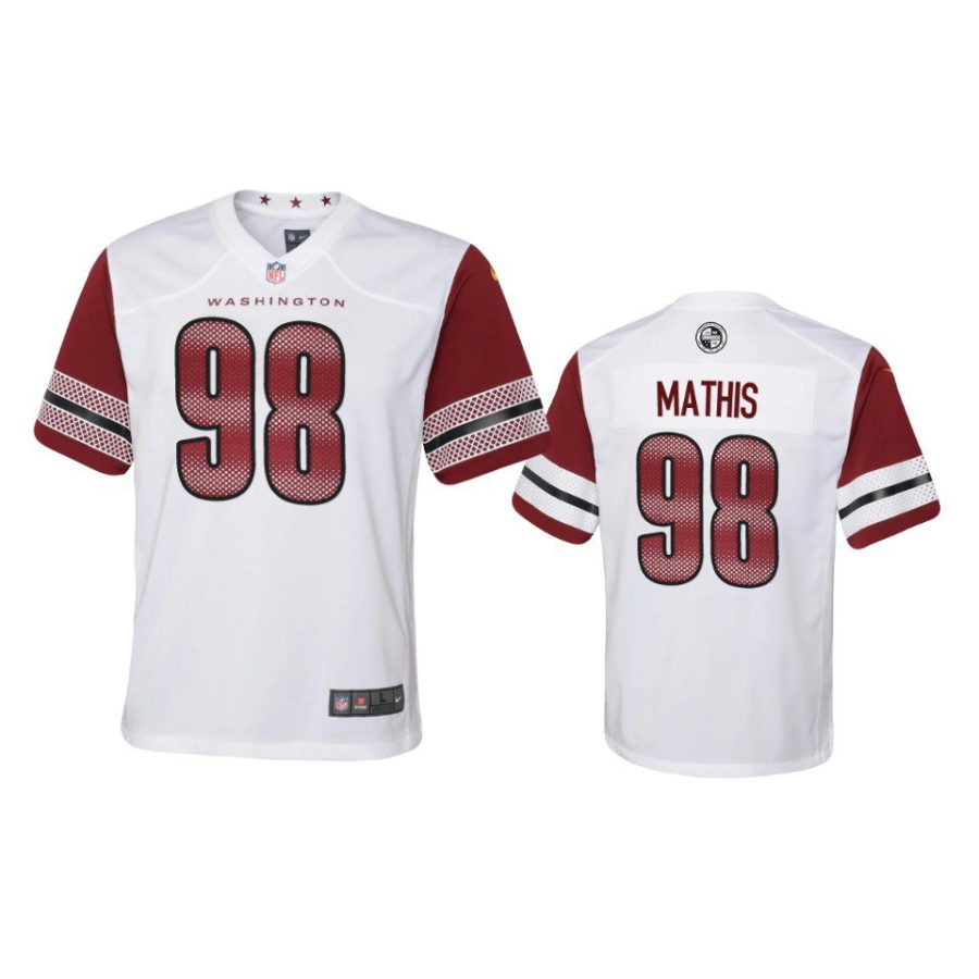 youth commanders phidarian mathis game white jersey