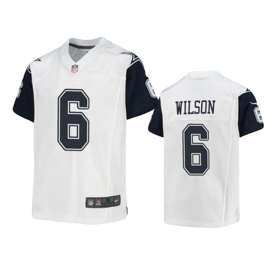 youth cowboys donovan wilson alternate game white jersey