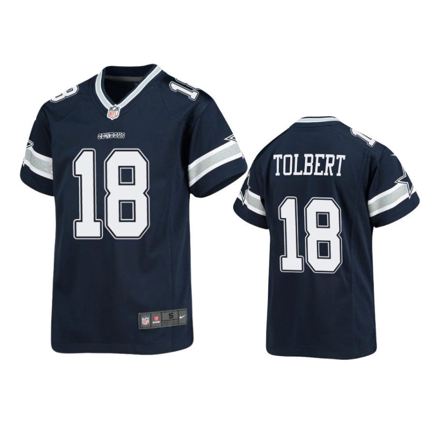 youth cowboys jalen tolbert game navy jersey