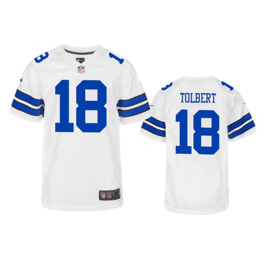 youth cowboys jalen tolbert game white jersey