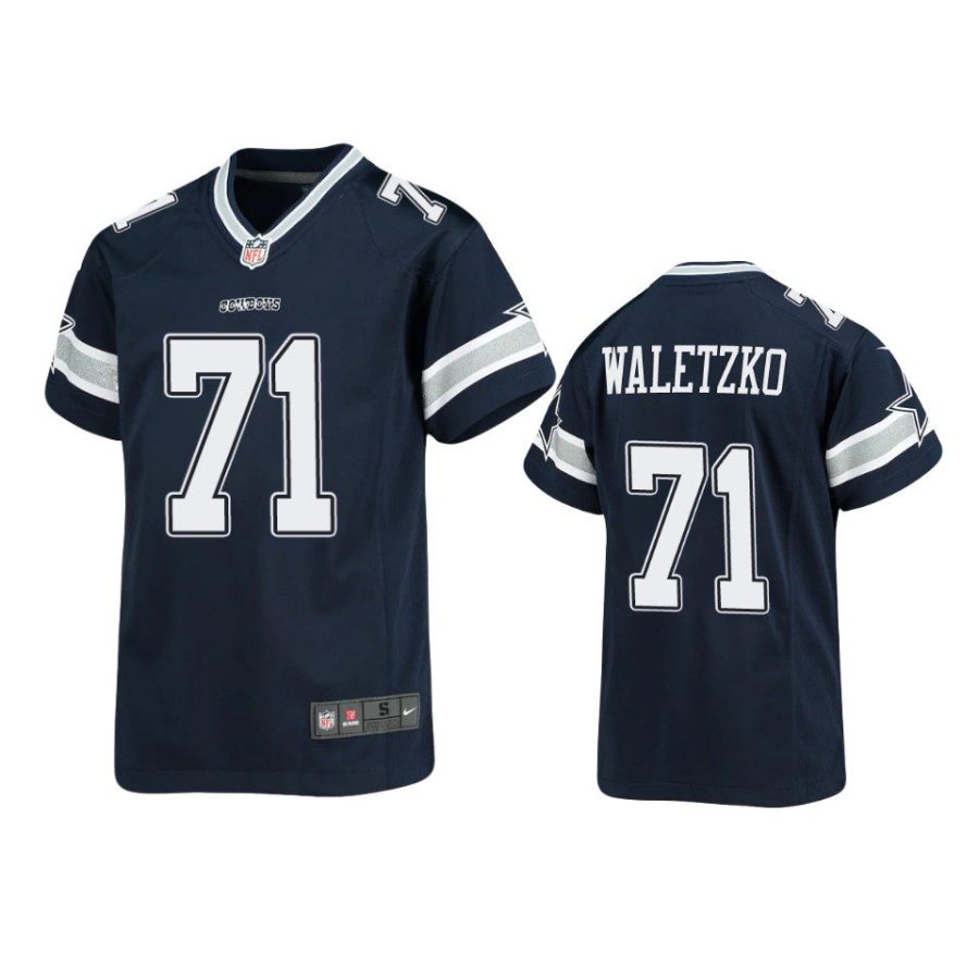 youth cowboys matt waletzko game navy jersey