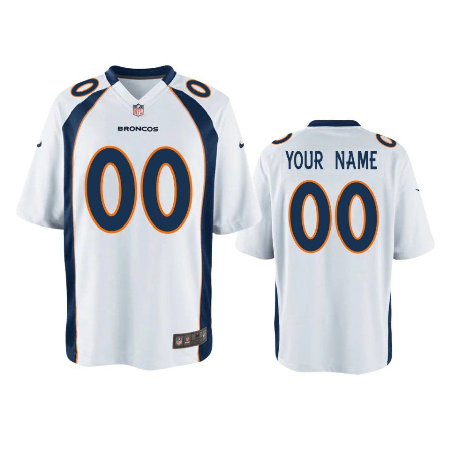 youth custom broncos white game jersey