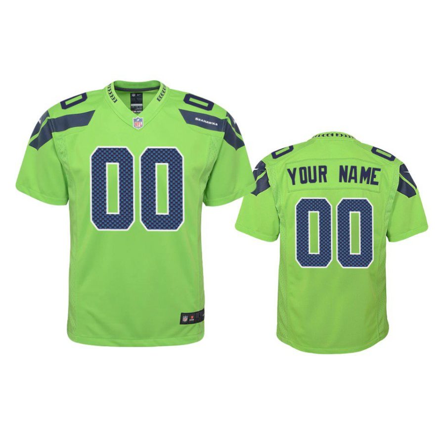 youth custom seahawks green game jersey