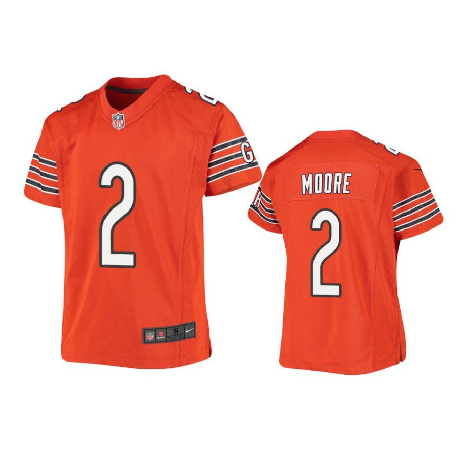 youth d.j. moore bears orange game jersey