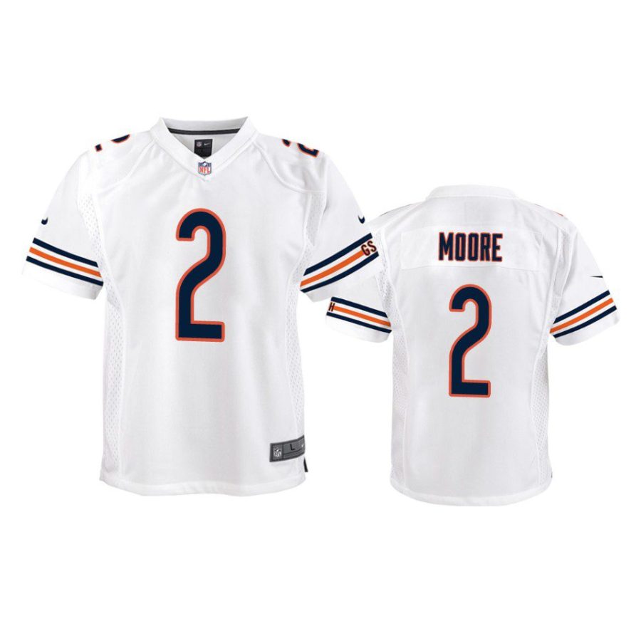 youth d.j. moore bears white game jersey