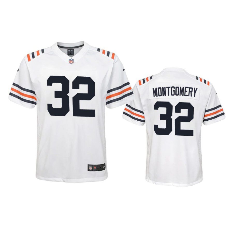 youth david montgomery bears white game jersey