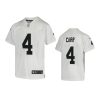 youth derek carr raiders white game jersey