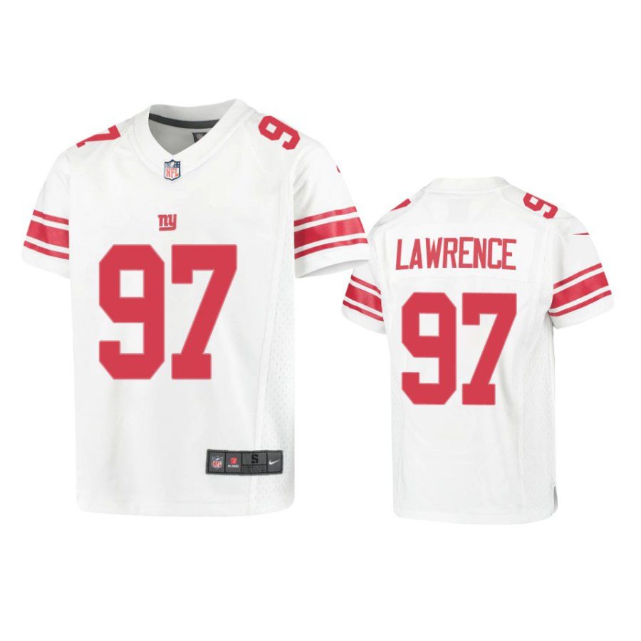 youth dexter lawrence giants white game jersey