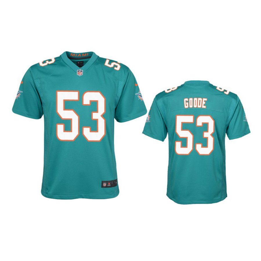 youth dolphins cameron goode game aqua jersey