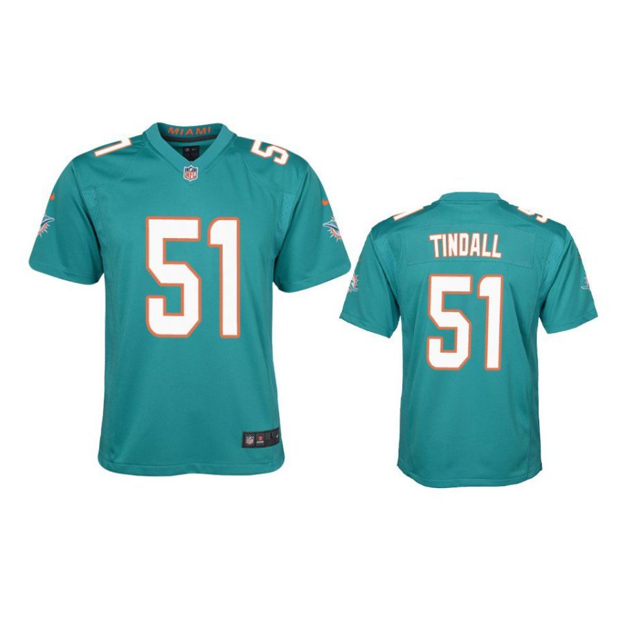 youth dolphins channing tindall game aqua jersey