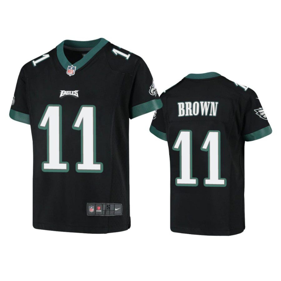 youth eagles a.j. brown game black jersey