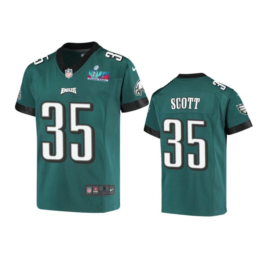 youth eagles boston scott midnight green game super bowl lvii jersey