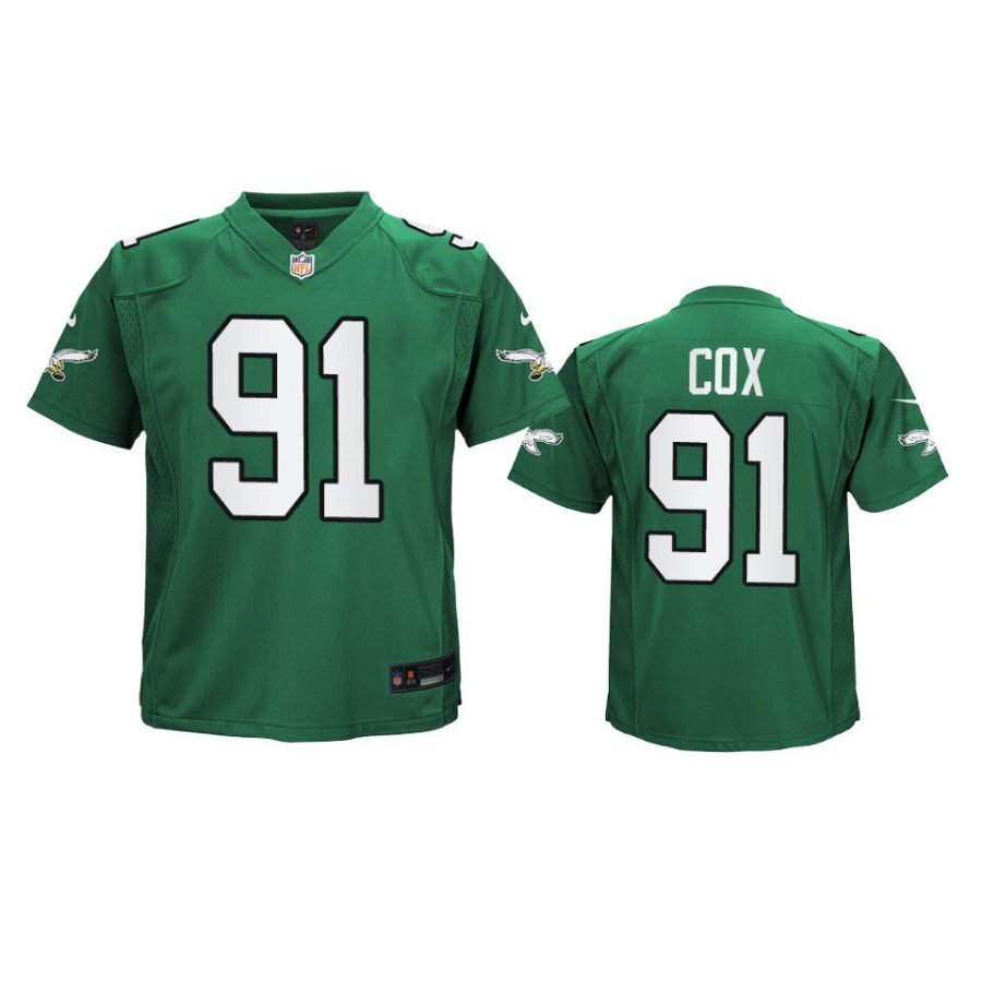 youth eagles fletcher cox alternate game kelly green jersey