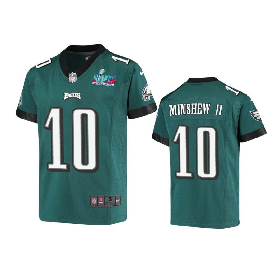 youth eagles gardner minshew ii midnight green game super bowl lvii jersey