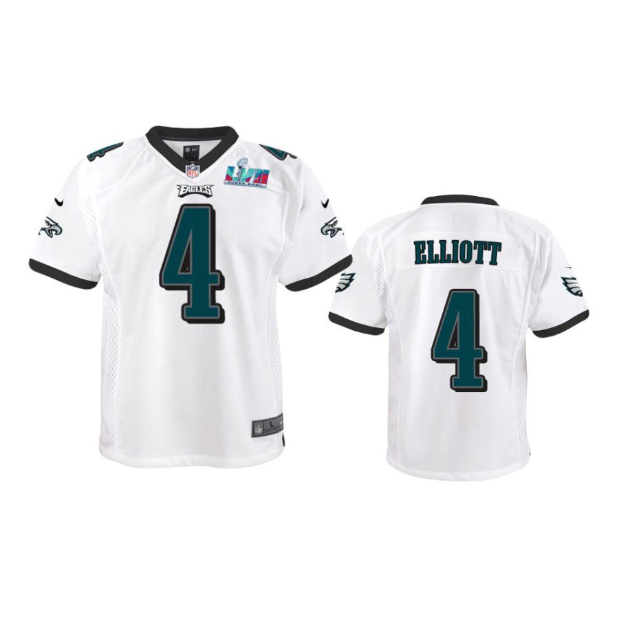 youth eagles jake elliott white game super bowl lvii jersey