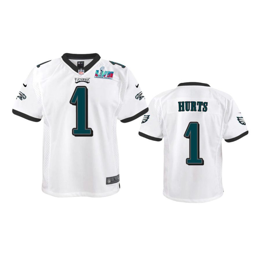 youth eagles jalen hurts white game super bowl lvii jersey