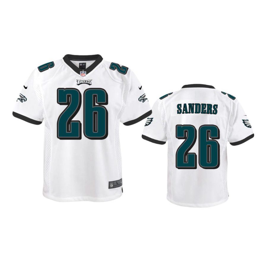 youth eagles miles sanders game white jersey