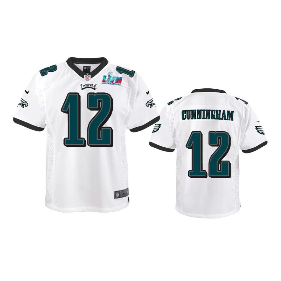 youth eagles randall cunningham white game super bowl lvii jersey