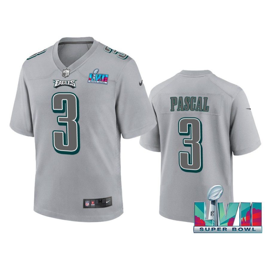 youth eagles zach pascal gray atmosphere super bowl lvii jersey