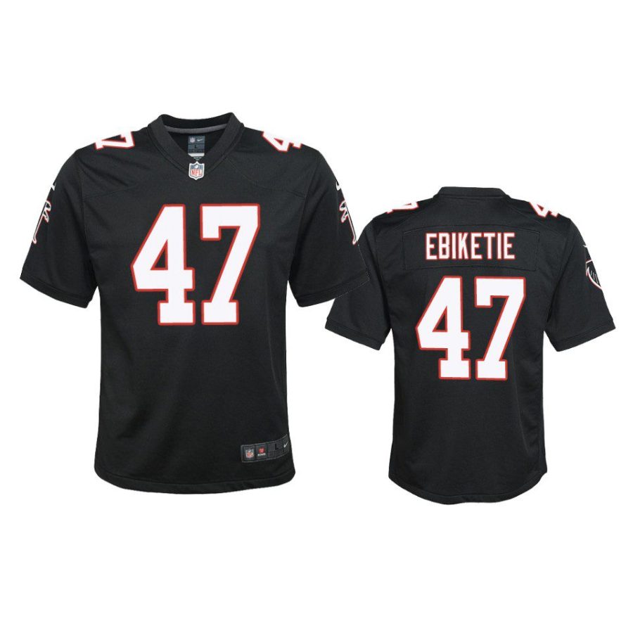 youth falcons arnold ebiketie throwback game black jersey