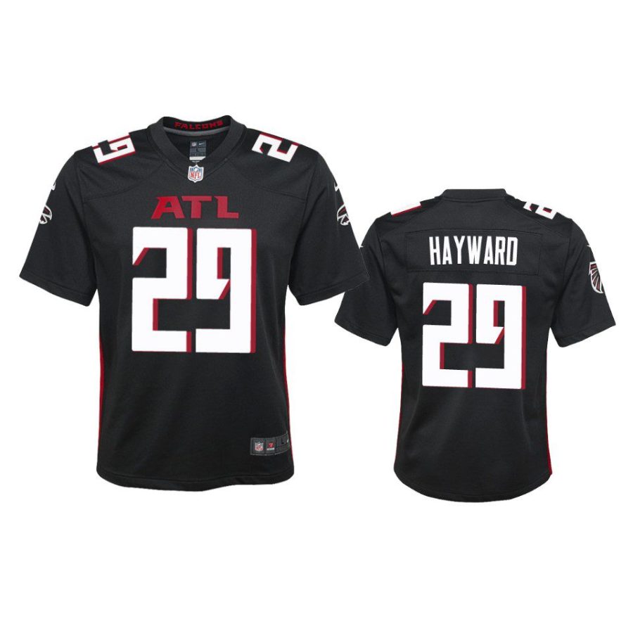 youth falcons casey hayward game black jersey