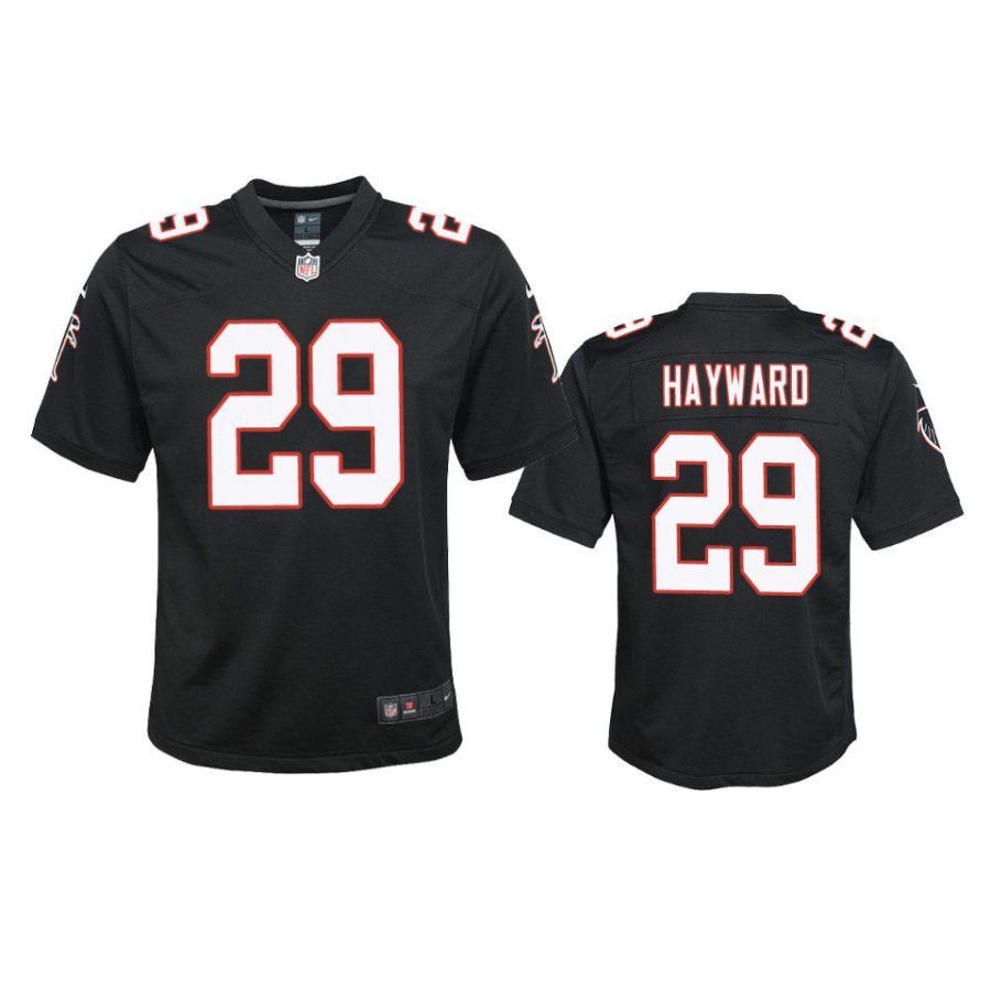 youth falcons casey hayward throwback game black jersey