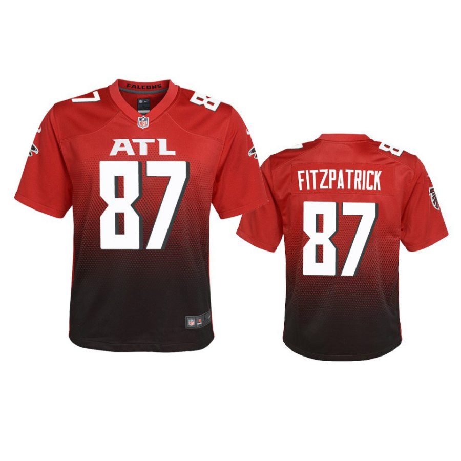 youth falcons john fitzpatrick alternate game red jersey