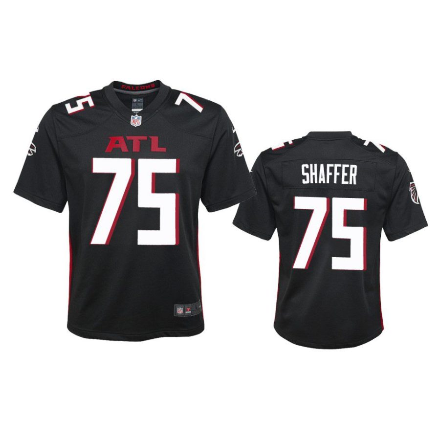 youth falcons justin shaffer game black jersey