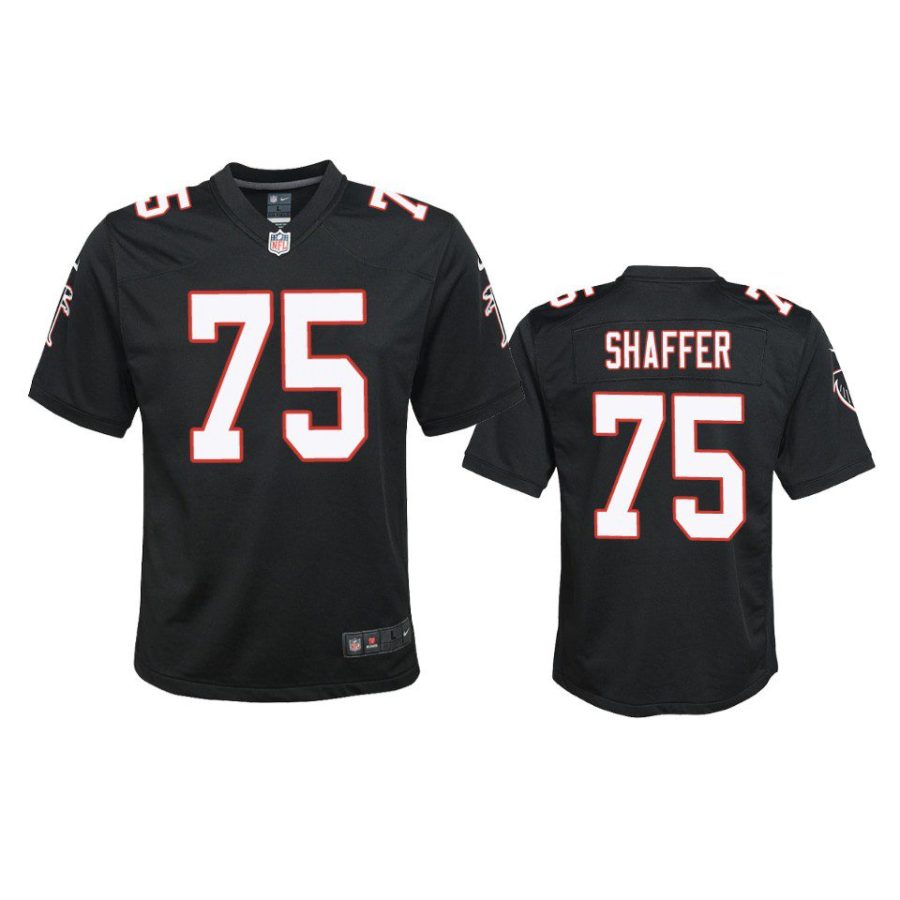 youth falcons justin shaffer throwback game black jersey